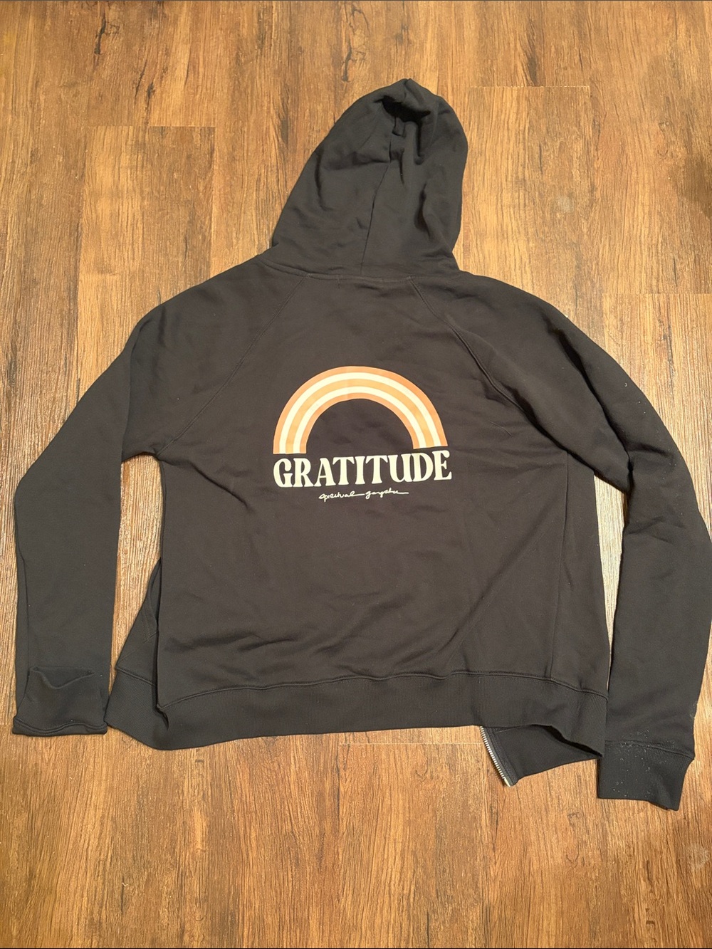NEW Spiritual Gangster gratitude raglan hoodie full zip jacket 100% cotton Sz M